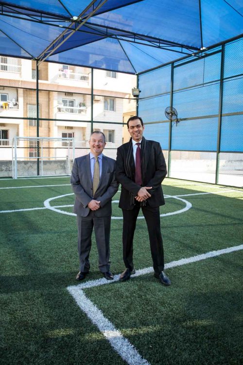 British Ambassador inspects GBA's rooftop football pitch