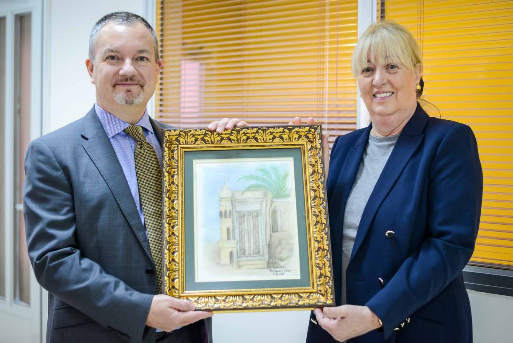 British Ambassador receives painting from Head of GBA