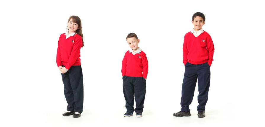 pupils posing for their school photos