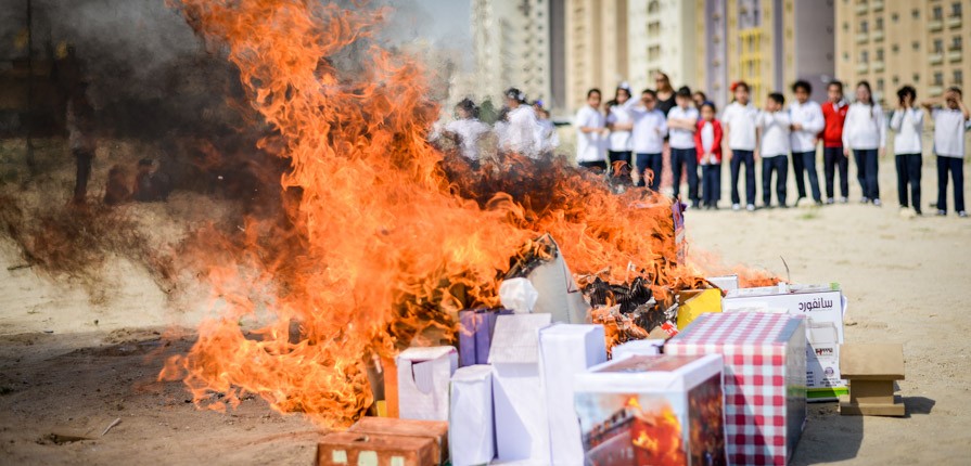 Year 2 recreate Great Fire of London - Gulf British Academy