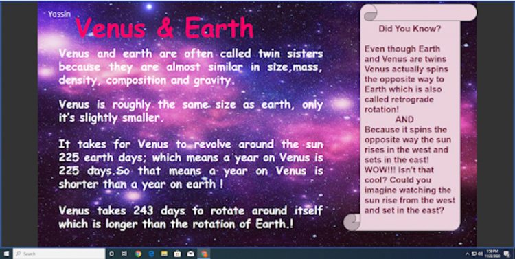 The Earth and Beyond